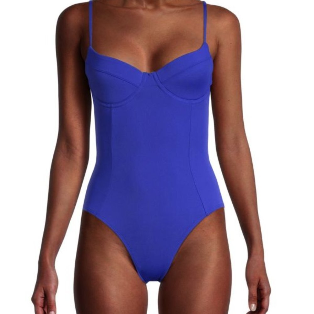 NWT WeWoreWhat Underwire Saphire  One Piece Swimsuit